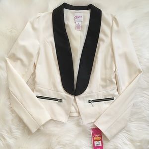 Black and white blazer